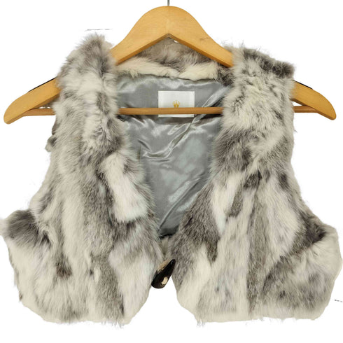 rabbit fur ラビットファー トグルボタン ファーベスト レディース