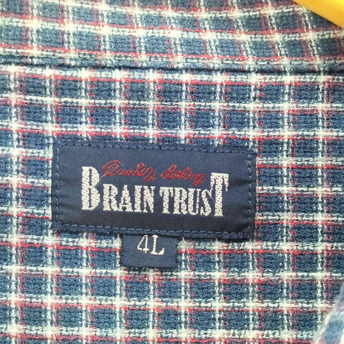 BRAIN TRUST チェック柄 ジップアップシャツ メンズ 4L