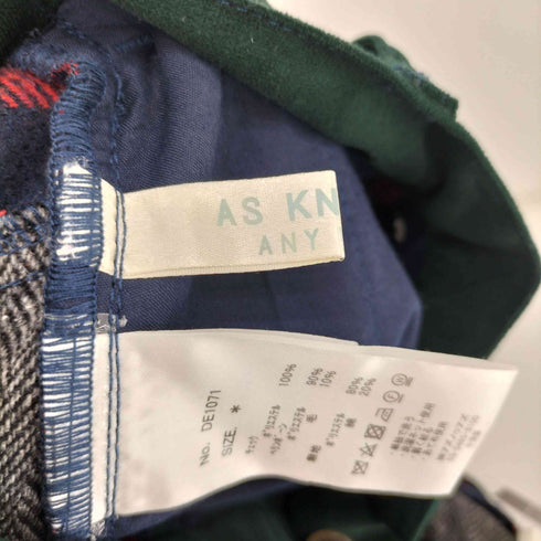 アズノゥアズ AS KNOW AS ANY WEAR パッチワーク ラップ スカート レディース