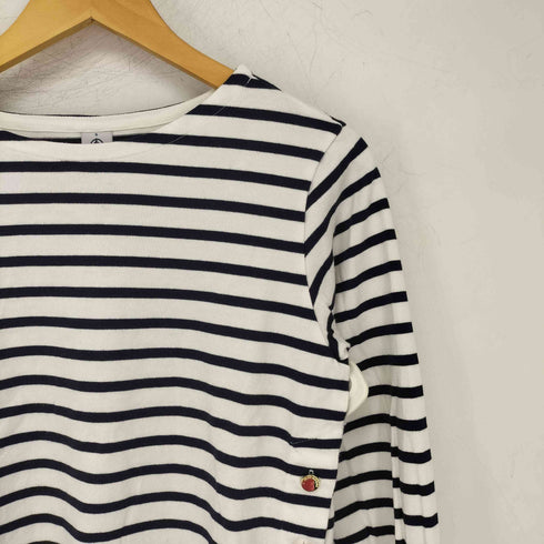 プチバトー PETIT BATEAU ボートネック サイドボタン バスクシャツ レディース import:S