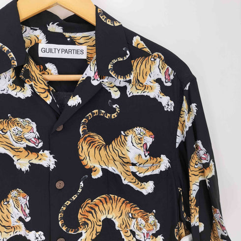 ワコマリア WACKO MARIA THE GUILTY PARTIES TIM LEHI コラボ 24SS HAWAIIAN S/S SHIRT 虎 レーヨン100% アロハシャツ メンズ import:S