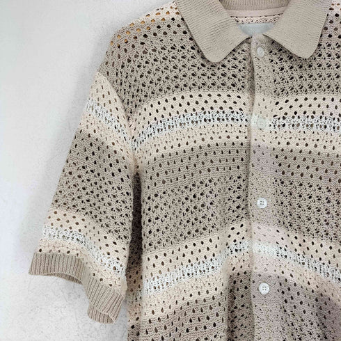 キス KITH THOMPSON CROCHET BUTTON DOWN トンプソン クロシェ ボタンダウン 半袖シャツ メンズ L