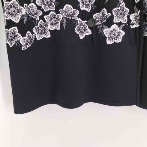 サルヴァトーレフェラガモ Salvatore Ferragamo イタリア製 フラワープリント オープンカラー カーディガン レディース import:XL