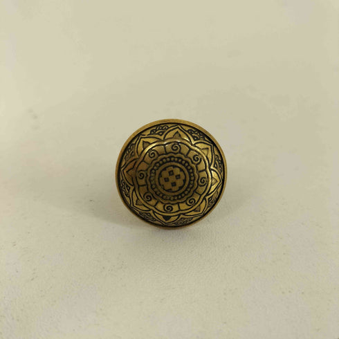 刻印無 花模様 コンチョリング メンズ 16号