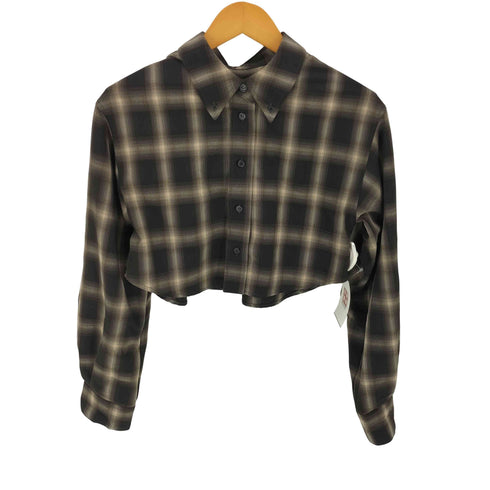 リリーブラウン Lily Brown チェック柄 ボタンダウンクロップドシャツ レディース ONE SIZE