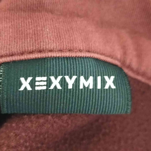 XEXYMIX ゼクシィミックス 裏起毛 ロゴバンド ハーフジップ ハイネックトレーナー レディース L