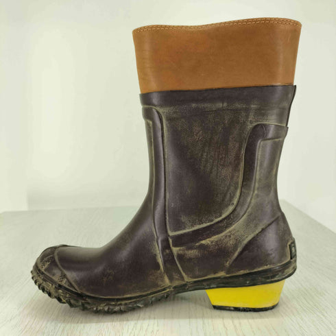 ソレル SOREL サイドレースアップ レザーアッパー レインブーツ レディース JPN:23.5
