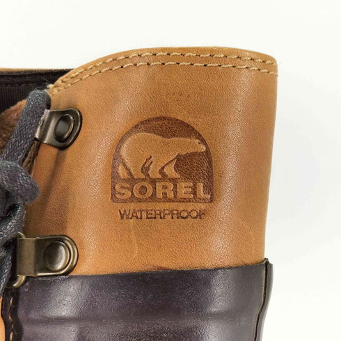 ソレル SOREL サイドレースアップ レザーアッパー レインブーツ レディース JPN:23.5