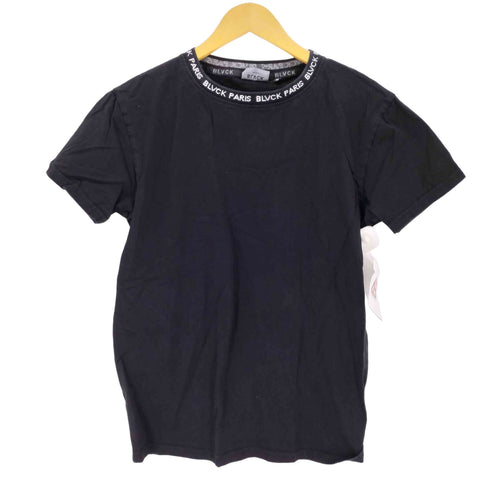 BLVCK PARIS ブラックパリ ネックロゴテープTシャツ メンズ M