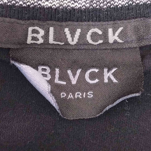 BLVCK PARIS ブラックパリ ネックロゴテープTシャツ メンズ M