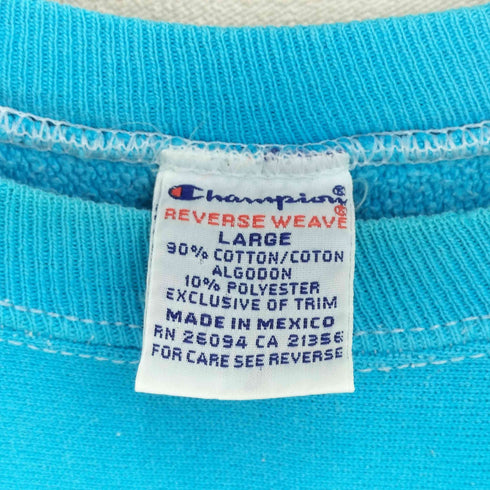 チャンピオン Champion 90S MEXICO製 刺繍タグ 目あり REVERSE WEAVE リバースウィーブクルーネックスウェット メンズ import:L