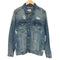 ザラ ZARA ダメージ加工バックプリントデニムジャケット メンズ import:L