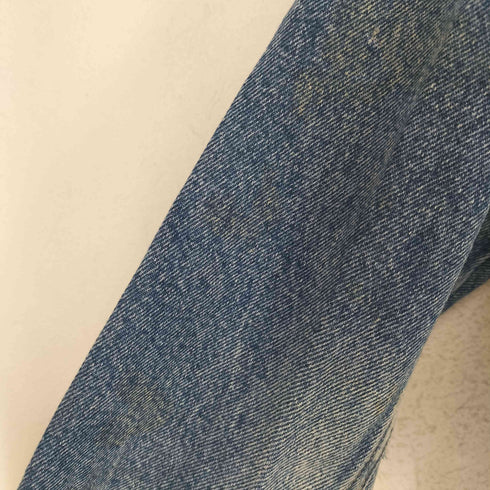 ザラ ZARA ダメージ加工バックプリントデニムジャケット メンズ import:L