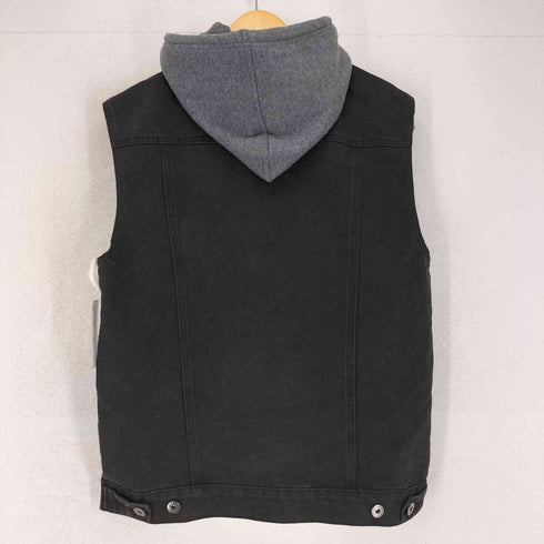 Brooklyn cloth フード付きブラックデニムベスト メンズ JPN:S