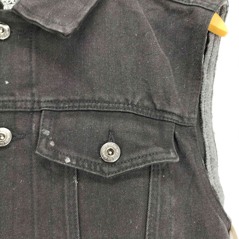Brooklyn cloth フード付きブラックデニムベスト メンズ JPN:S