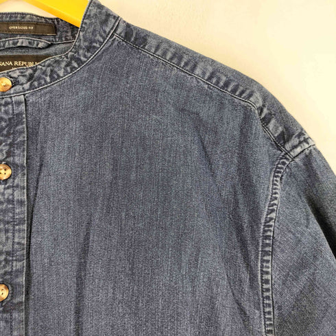 バナナリパブリック BANANA REPUBLIC バンドカラー デニムシャツ メンズ import:M