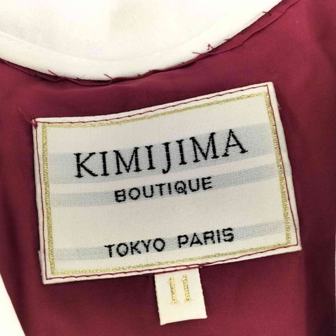 KIMIJIMA BOUTIQUE キミジマ ブティック ドット柄 バーガンディレースワンピース レディース 11