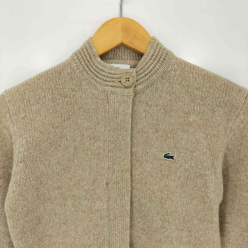 ラコステ LACOSTE ウール ニット モックネック 比翼ジップアップ ジャケット レディース EUR:38