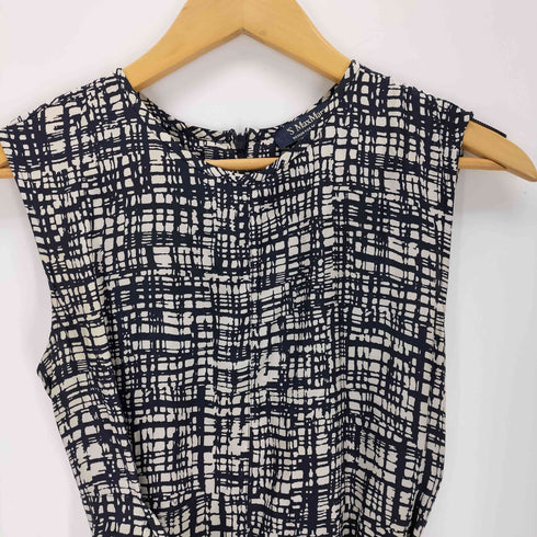 エスマックスマーラ S Max Mara ノースリーブ ベルテッドロングワンピース レディース