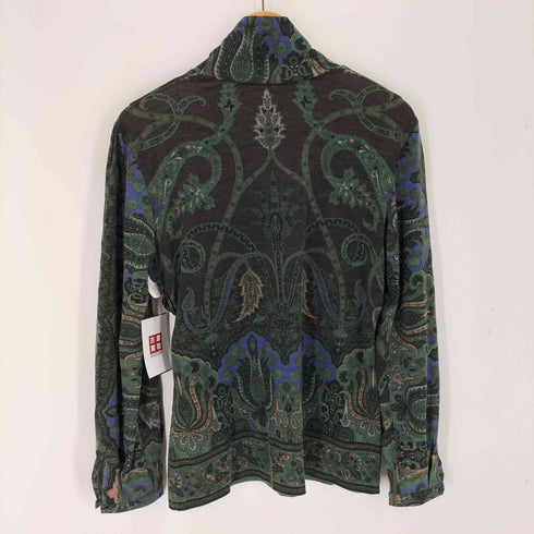 エトロ ETRO イタリア製 ペイズリー柄 ハイネック長袖カットソー レディース