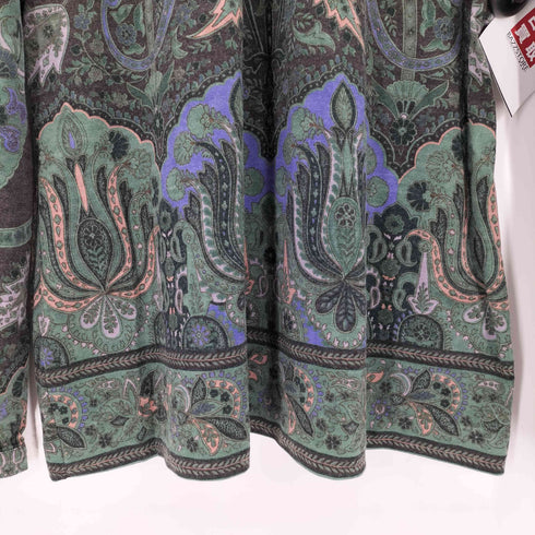 エトロ ETRO イタリア製 ペイズリー柄 ハイネック長袖カットソー レディース
