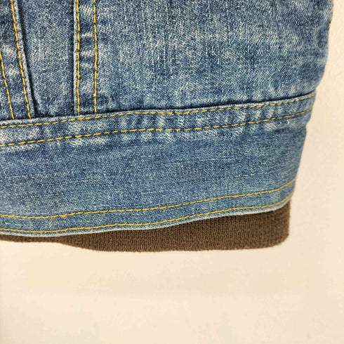 A l'envers レイヤードデザイン 裏地レオパード ジップアップ デニムジャケット レディース JPN:M