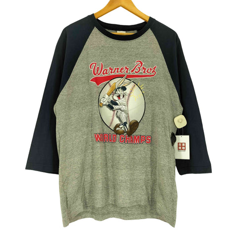 ワーナーブラザーズスタジオストア WARNER BROS STUDIO STORE MADE IN USA キャラクタープリント ラグラン ベースボールシャツ メンズ JPN:L