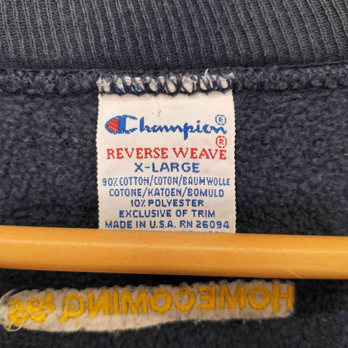 チャンピオン Champion 90s USA製 刺繍タグ REVERSE WEAVE リバースウィーブ 刺繍デザイン クルーネックスウェット メンズ import:XL