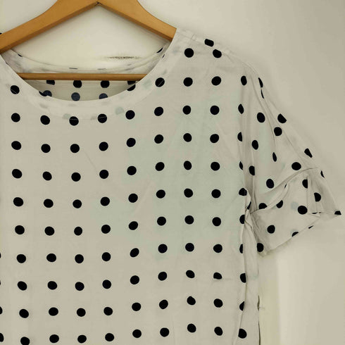 フォーティーファイブアール 45R UMII908 レーヨン100% 水玉 ボートネックTシャツ レディース JPN:2