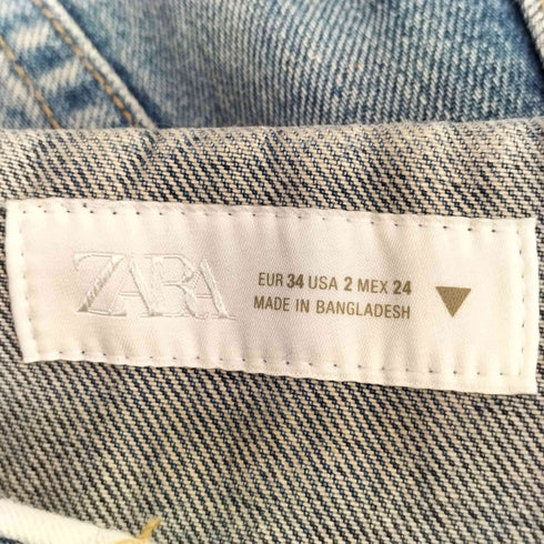 ザラ ZARA 折り返しウエスト ミッドライズデニムパンツ レディース 34