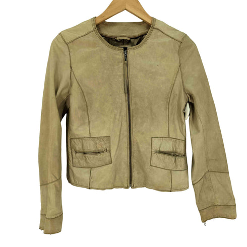 ギャップ Gap ラムレザー ノーカラージャケット レディース XXS