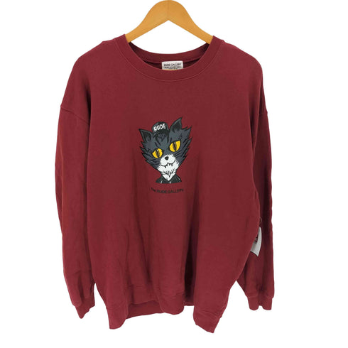 ルードギャラリー RUDE GALLERY BLACK CAT CREW SWEAT ブラックキャット クルースウェット メンズ XL