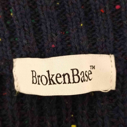 BrokenBase ブロークンベース ドローコードカラーネップインサイドアウトニット メンズ l