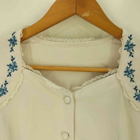 アンアナザーアンジェラス an another angelus ダイヤ開きローズ刺繍ブラウス【洗える】 レディース FREE