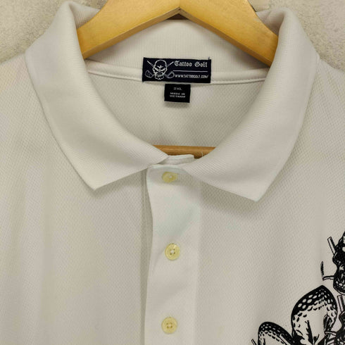 Tattoo Golf スカルプリント ポロシャツ Y2K メンズ 2XL
