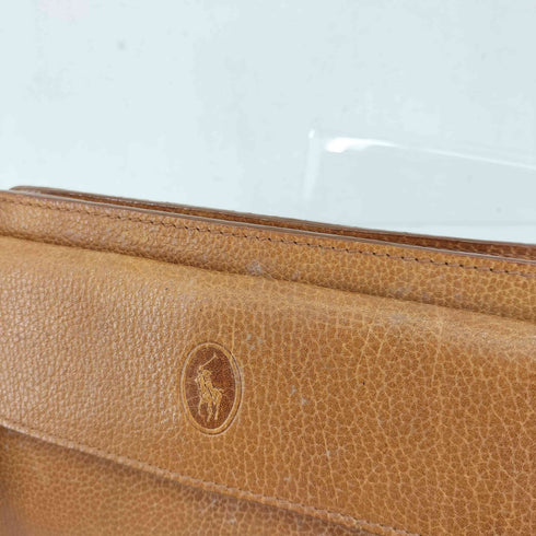 ラルフローレン RALPH LAUREN シボ革 レザー クラッチ バッグ レディース