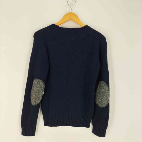 ハリスツイード Harris Tweed ヘリンボーン エルボーパッチ ウール セーター メンズ JPN:S