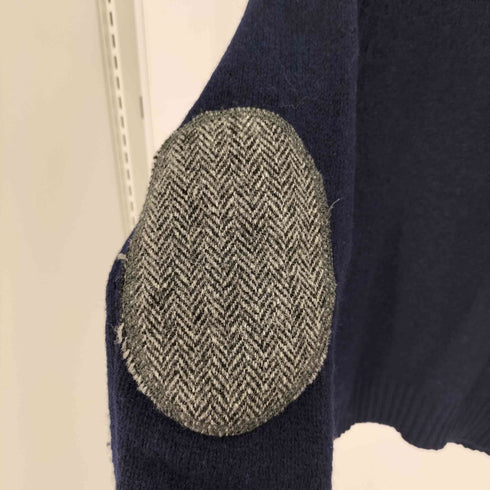 ハリスツイード Harris Tweed ヘリンボーン エルボーパッチ ウール セーター メンズ JPN:S