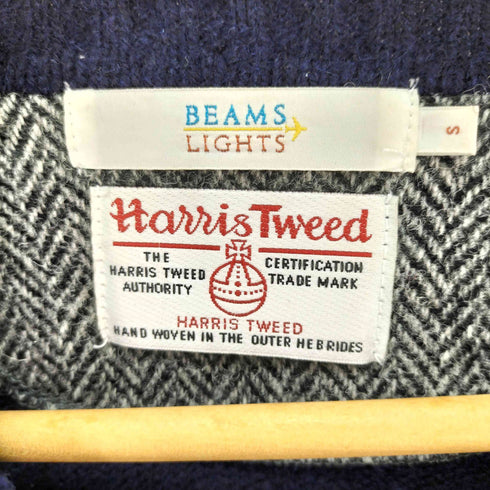 ハリスツイード Harris Tweed ヘリンボーン エルボーパッチ ウール セーター メンズ JPN:S
