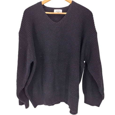 HANDEL COMPANY 畦編み Vネック ニット メンズ import:M