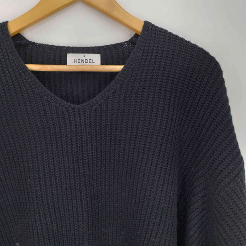 HANDEL COMPANY 畦編み Vネック ニット メンズ import:M