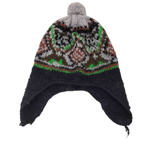 ジュンヤワタナベコムデギャルソンマン JUNYA WATANABE COMME des GARCONS MAN 22AW ジャガード織 ボンボン付 耳当て ニット キャップ ビーニー メンズ