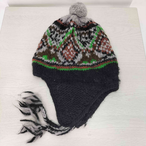 ジュンヤワタナベコムデギャルソンマン JUNYA WATANABE COMME des GARCONS MAN 22AW ジャガード織 ボンボン付 耳当て ニット キャップ ビーニー メンズ
