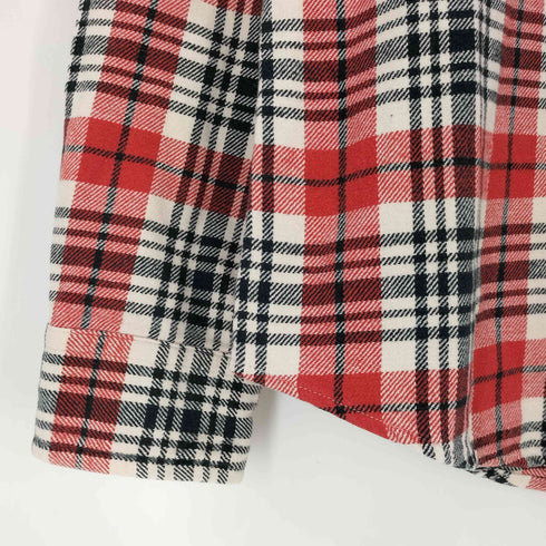 ポロジーンズカンパニーラルフローレン POLO JEANS COMPANY RALPH LAUREN 90~00S 星条旗タグ ジップアップ ダブルフラップポケット フランネル チェック シャツ メンズ import:S
