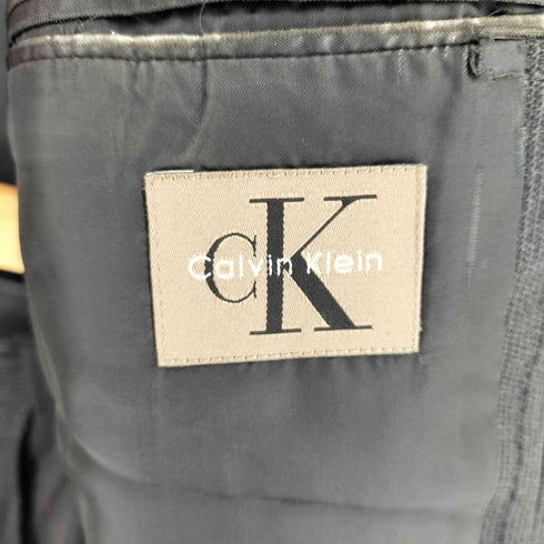 カルバンクライン CALVIN KLEIN 90-00S ウール ストライプ 3B テーラードジャケット 2タック スラックス スーツ セットアップ メンズ ジャケット 36 パンツ 30