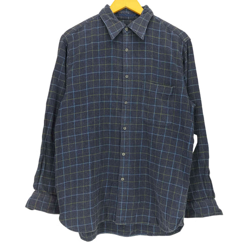 ギャップ Gap 00s old マチ付き ウィンドウペン チェック ネルシャツ メンズ JPN:M