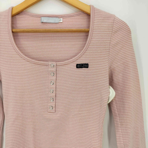 マウジー moussy 25ss LIMITED HENRY NECK BORDER TOP レディース FREE