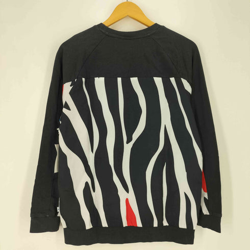 アディダスオリジナルス adidas Originals スイッチング 異素材 切替 総柄 L/S スウェット メンズ import:M
