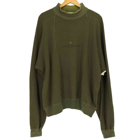 ストーンアイランド STONE ISLAND 80s MASSIMO OSTI マッシモオスティ 本人期 ロゴ刺繍 モックネック ニット ジャンパー archive メンズ import:L