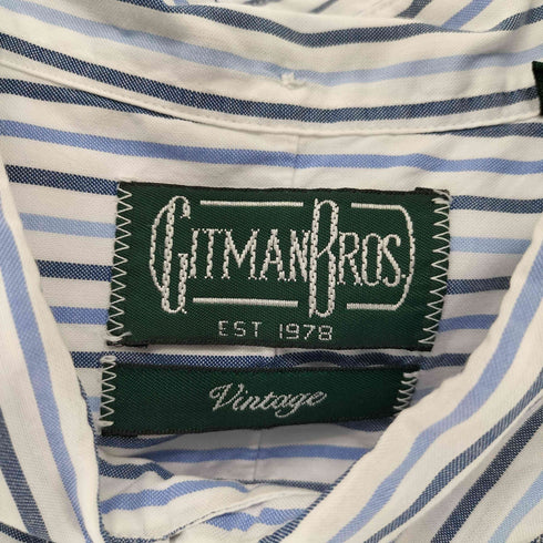ギットマンブラザーズヴィンテージ GITMAN BROS VINTAGE USA製 ストライプ ボタンダウン ポケット長袖シャツ メンズ L
